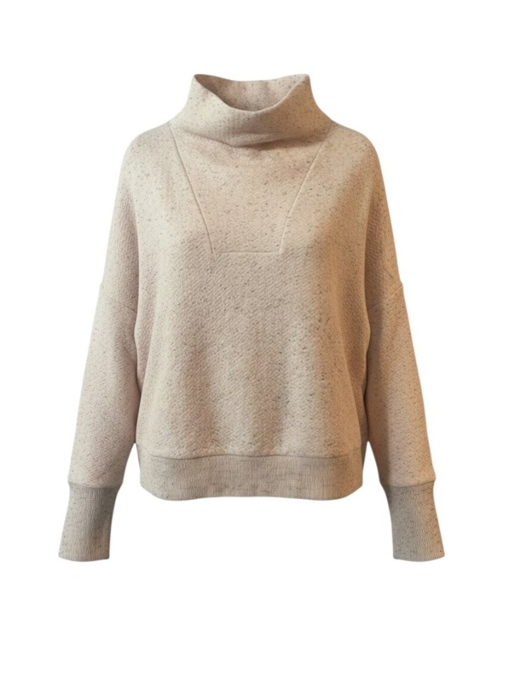 Calia by Carrie Underwood Elevate Herringbone Funnel Neck Pullover Medium Pink